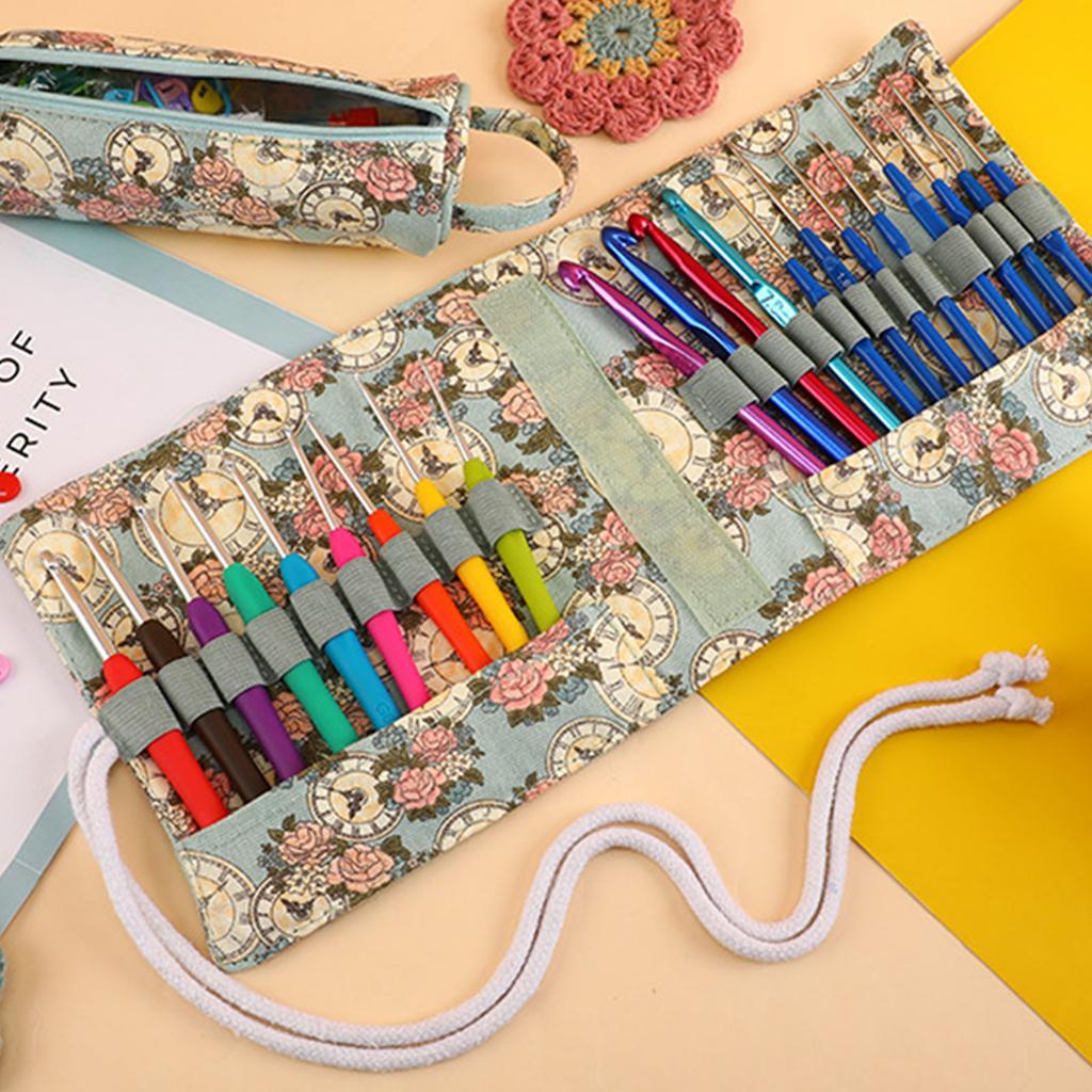 Multifunction Crochet Hook Organiser Portable Knitting Needle Storage Case For Knitting Tool and Crochet Craft Supplies