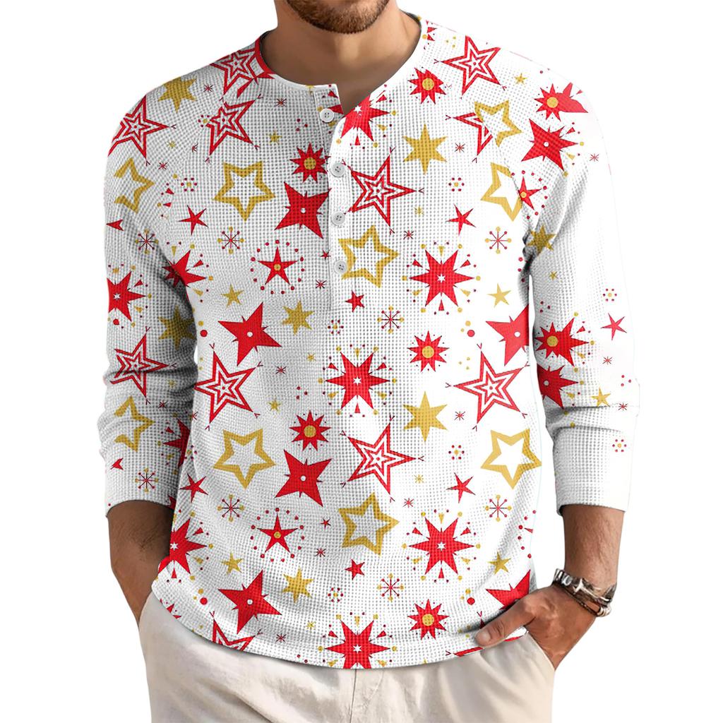 Men's Loose Casual Button Down Collar Long Sleeve Top