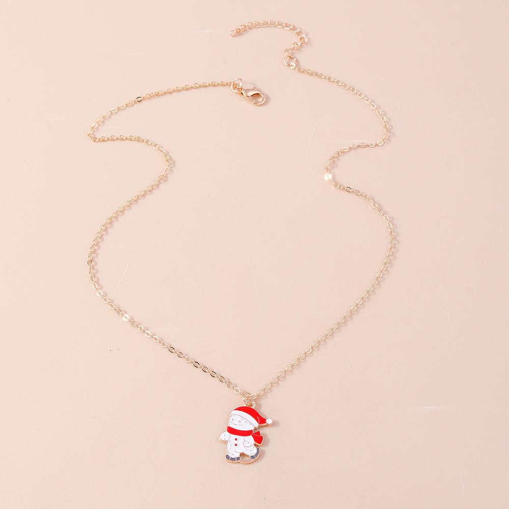 

Модное рождественское ожерелье с подвесками в виде Санты, венка и снеговика