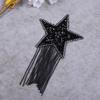 Clothes Patch Multi-purpose Shiny Rhinestone Inlaid Tassel Design Sparkling DIY Handmade Five-pointed Star Jacket T Shirt Applique Sticker for Scarf