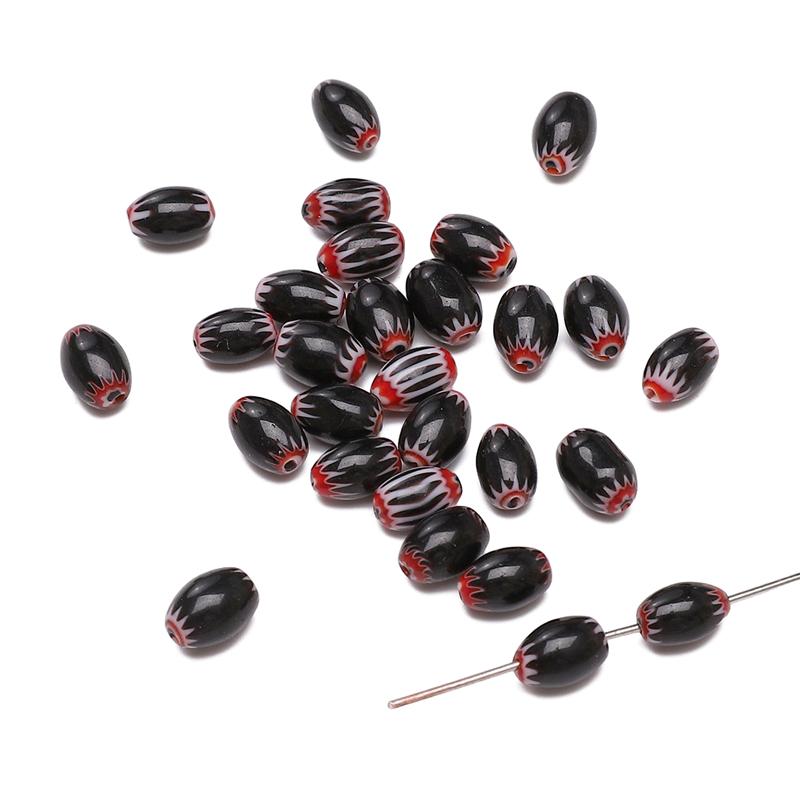 

10/42 шт. хрустальные стеклянные бусины россыпью разделительные ретро эллиптические бусины для изготовления ювелирных изделий своими руками браслет ожерелье 42Pcs чёрный