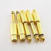 10Pcs Mono TS Plug Design 1/4" Mono TS Male Connector Gold-Plated Audio Adapter  DIY Audio Equipment