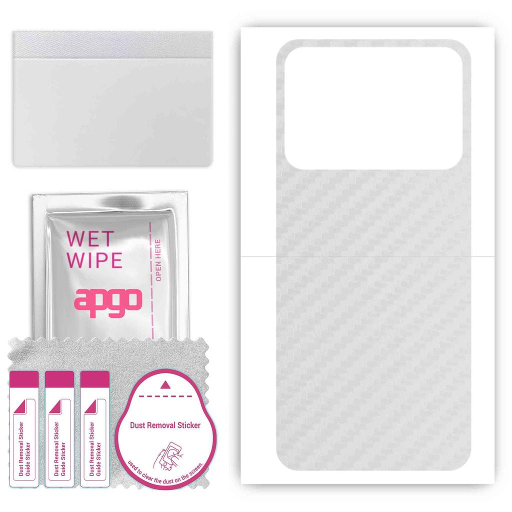 apgo Protective Skin Sticker for the Back Compatible with Poco M4 5G India, Wrap Film, Foil, Vinyl - Pattern Transparent Carbon