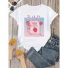 Japanisches Manga und Anime lustiger Erdbeermilch-Print T-Shirt