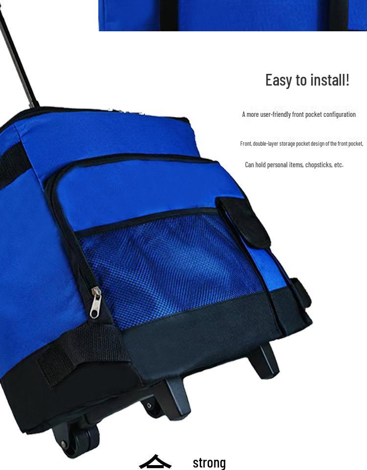 Foldable Large-Capacity Insulated Trolley Bag for Outdoor Travel and Picnics