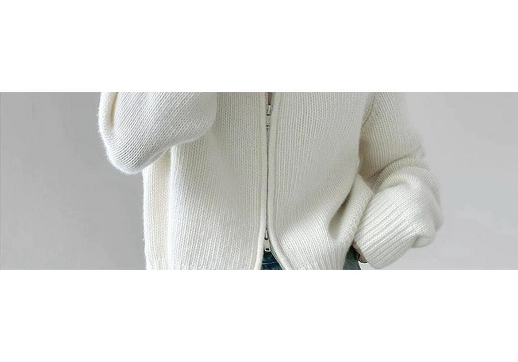 Women's 100% Pure Wool Double-Ply Cardigan - Short, Thickened Autumn/Winter Sweater