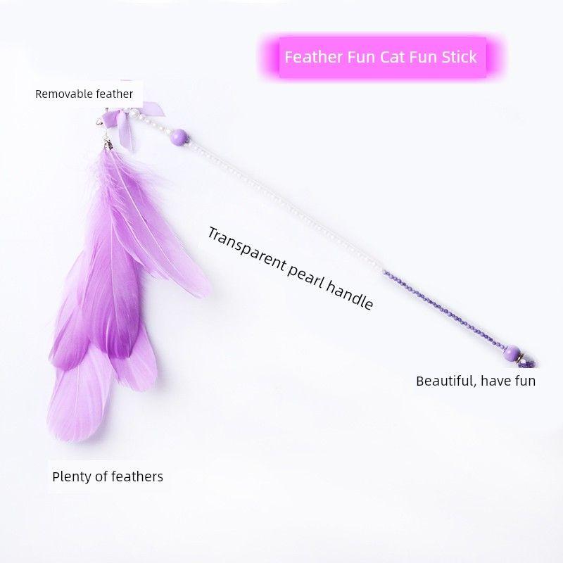 

Zihi Interactive Pet Supplies Cat Teaser Feather series [Purple]]