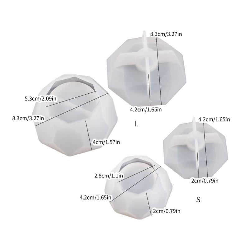 Geometrical Candlestick Silicone Mold Octagonal Rhombus Storage Holder Resin Mold DIY Candle Storage Container Molds