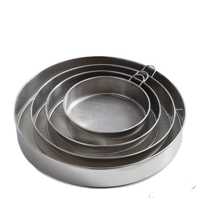 60 Mesh Round Flour Sifter 304 Stainless Steel Fine Sieve for Baking & Powdered Sugar