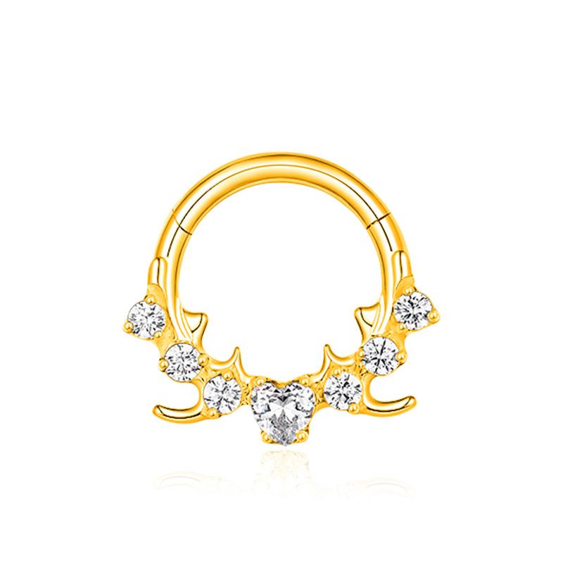 ASTM F136 Titanium with CZ Hinged Nose Ring 16G Septum Clicker Piercing Septum Daith Helix Tragus Earrings New Body Jewelry
