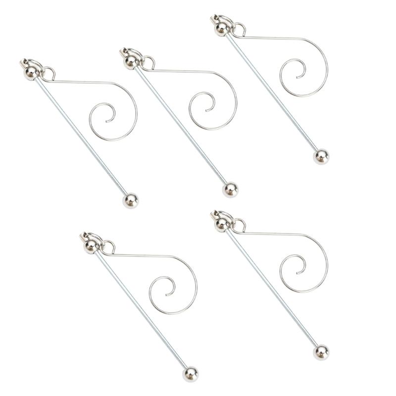 

Pack of 5 Silver Colored Christmas Tree Hangers Silver Metal Blank Bar Christmas Tree Hanger for Beading and Crafting 1
