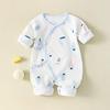 Four Seasons Tagless Cotton Baby Bodysuit - Newborn Snap Crotch Tie-Up One-Piece for Crawling.