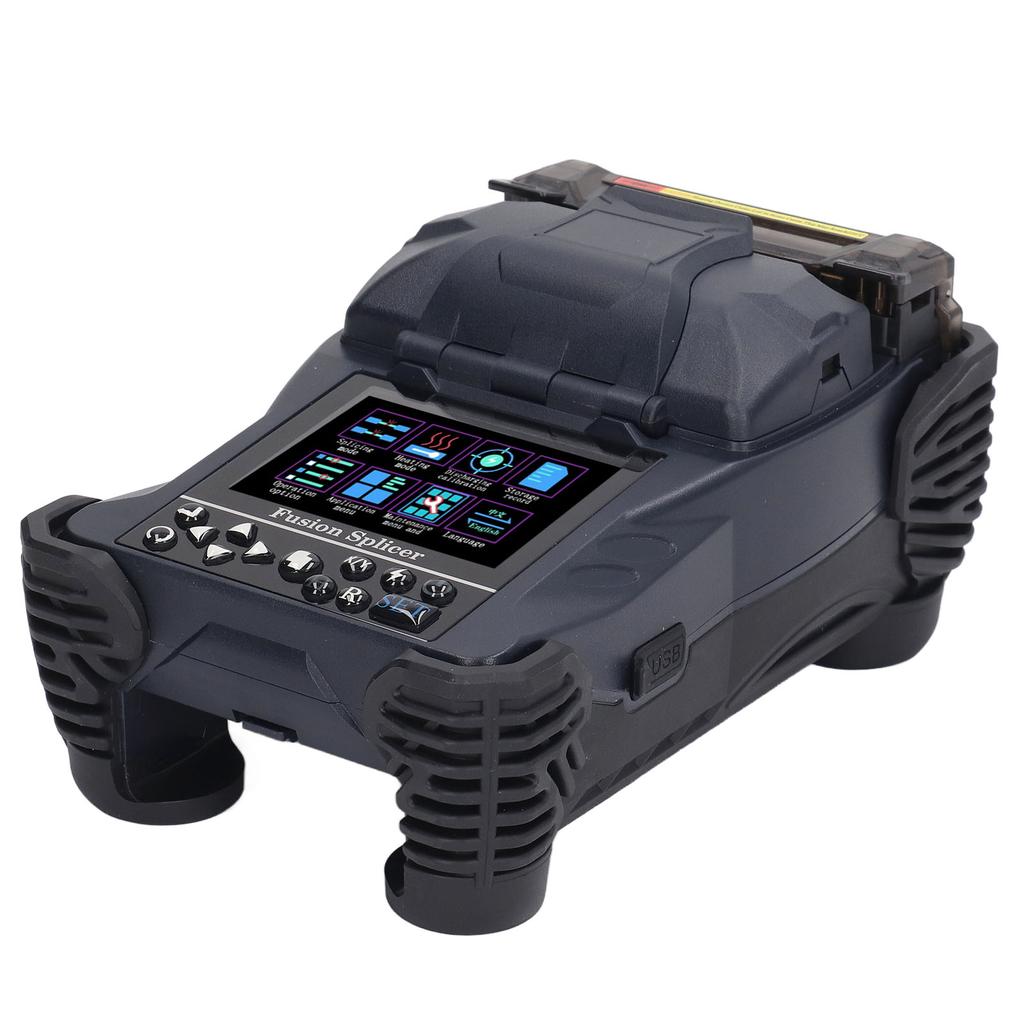 Optical Fiber Fusion Splicer 400X 3.5 Inch LCD Fiber Welding Splicing Machine for Pigtail Jumper Leather Wire 100‑240V