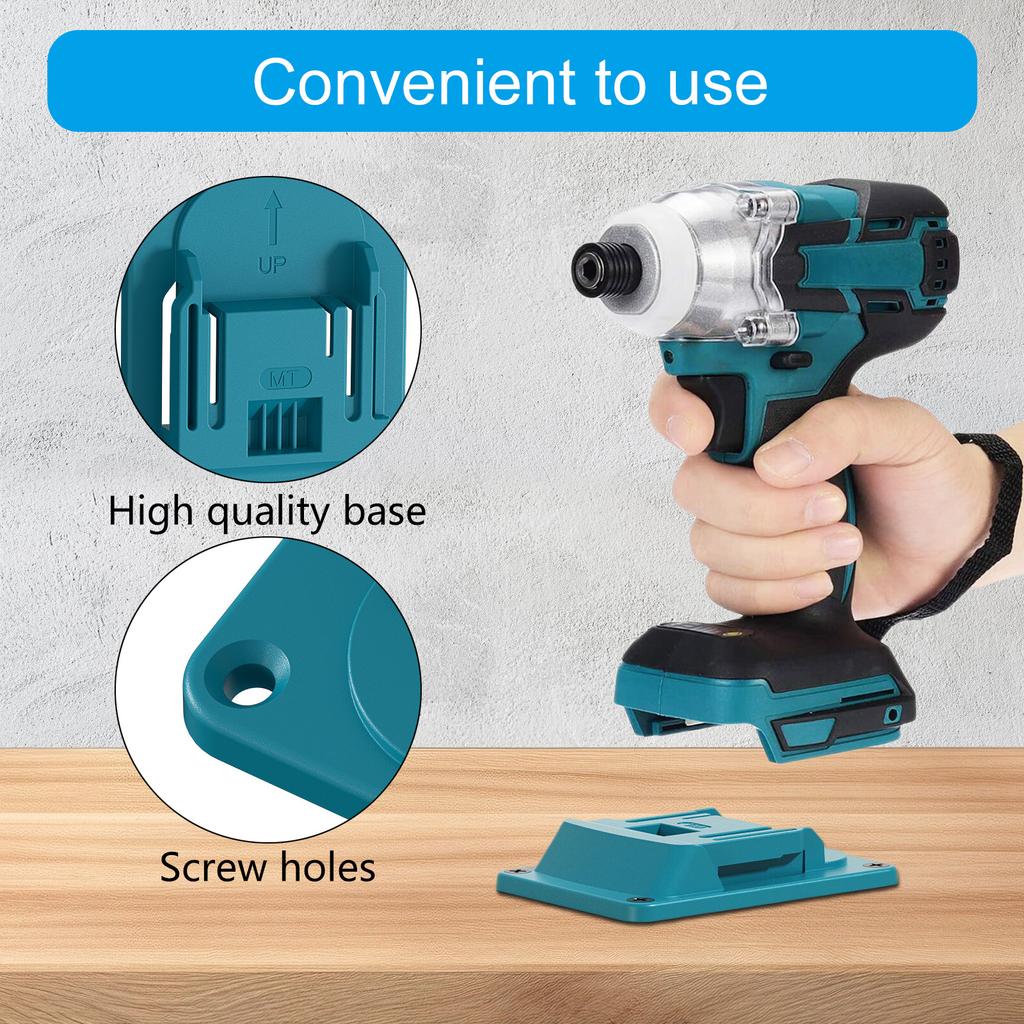 Wall Mounted Drill Holder Set Of 5 For 18V Cordless Tools Heavy Duty ABS Bracket With Secure Storage Space Saving Design