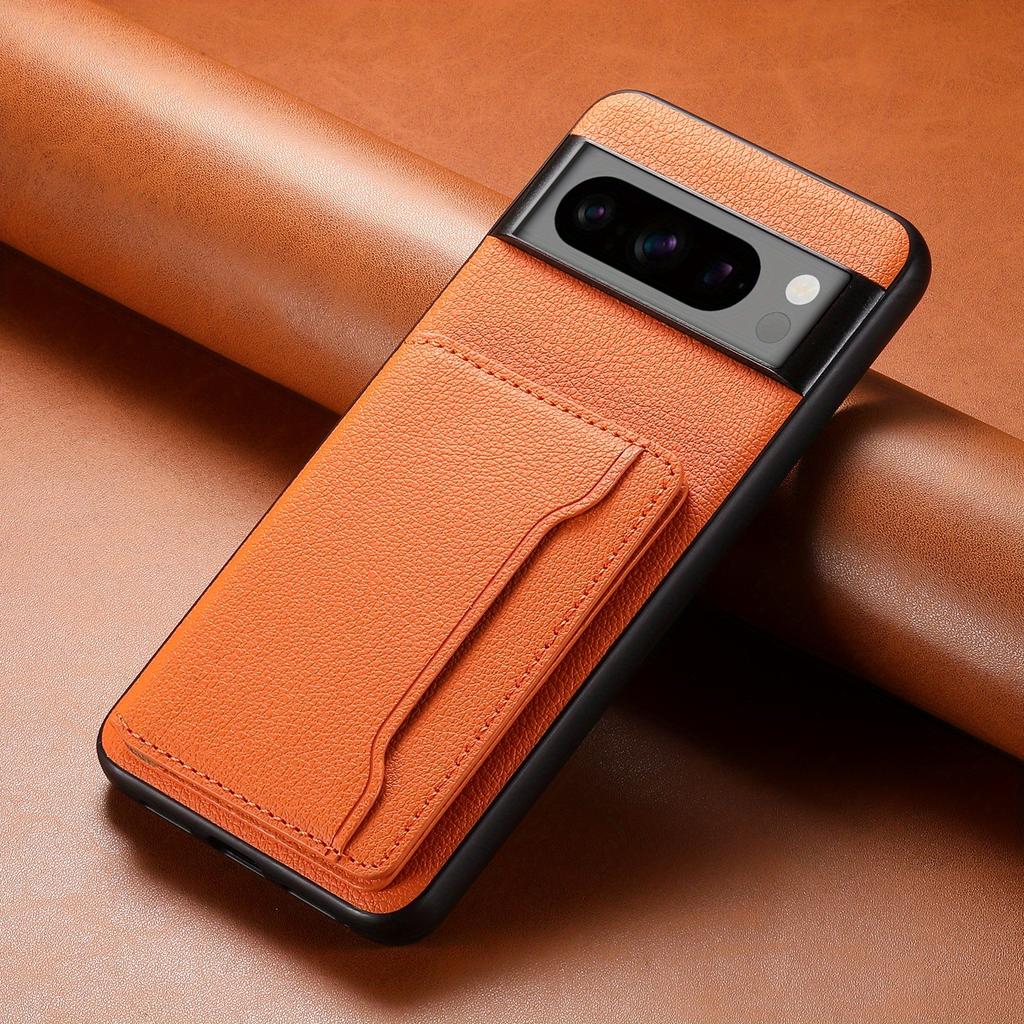 Luxury Faux Leather Stand Card Holder Phone Case Frosted Feel for Google Pixel 10 Pro XL 9A 8 7
