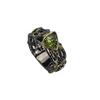 Chenrui Two-tone Triangle Olive Green Zircon Ring - Unisex European and American Style