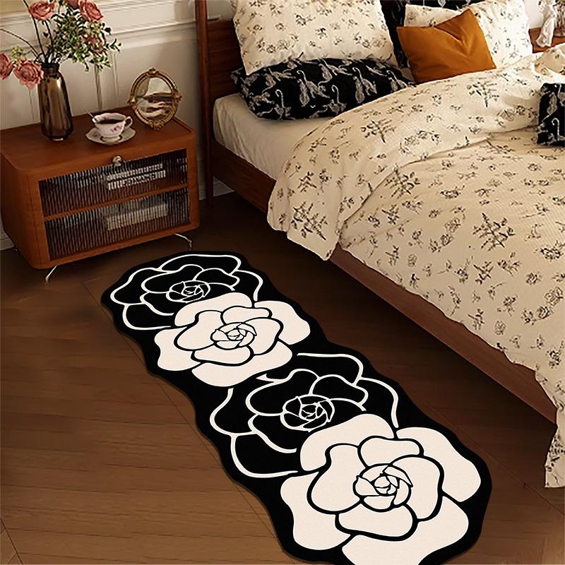 Elegant Camellia-Shaped Carpets, Bathroom Water-Absorbing And Anti-Slip Carpets, Bedroom Carpets - Home Decoration