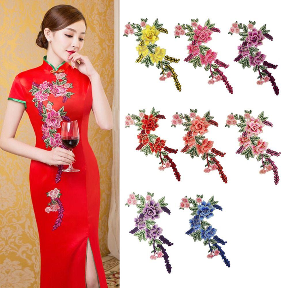 Polyester Fiber Embroidery Flower Patch DIY Handmade Floral Patches Fashion Sew On Patch  Hat