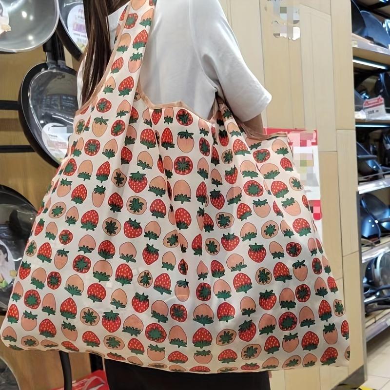 Large Cartoon Foldable Portable Shopping Bag, Large Capacity Tote Bag