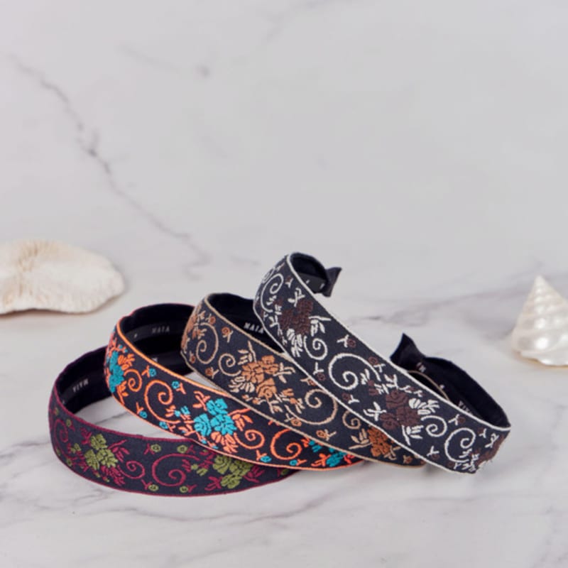 MAIA Vine Rose Headband P - Red Black