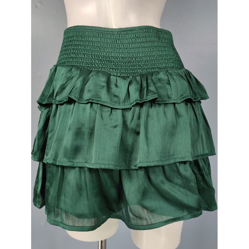 Foreign Trade Order As Elastic High Waist Summer Refreshing Gyaru Small Shorts Frill Hot Pants Design Culottes