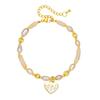 Champagne Freshwater Pearl Necklace & Bracelet Set with Heart Pendant and Crystal Accents, Autumn 2025 Collection