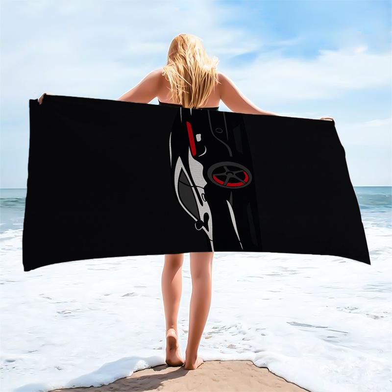 1pc Car Pattern Beach Towel, High Absorbent, Quick Dry, Soft and Lightweight, Great for Picnics,and Spa, Ultra Fine Fiber Bath