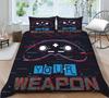 3D Bedding Single Double Bed Game Machine Printed Pillowcase and Quilt Cover 2/3 Pieces for Boys and Men Game Lovers Comfortable Household Bedding