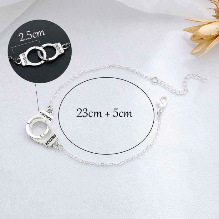 Punk Foot Chain Silver Ankle Chain Yean Ankle Bracelet Handcuffs for Women and Girls