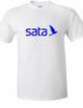 SATA Air Blue Logo Portuguese Airline Air Travel Souvenir White Cotton T-Shirt