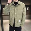 New winter men's trendy brand solid color lapel down jacket casual business down jacket shirt collar winter clothing