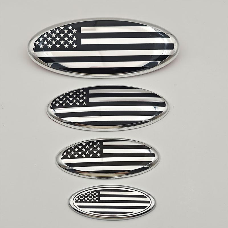 XXUI3 3D ABS Car Rear Trunk Front Grille American Flag Stickers for Ford Emblem Logo Hood Badge F150 F250 Explorer EcoSport EDGE