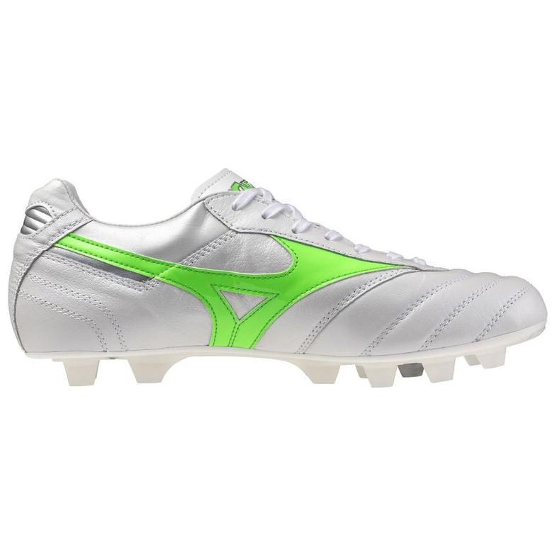 Mizuno Morelia 2 Japan Comfortable Non-Slip Durable Soccer Shoes Unisex Soccer Shoes White Green P1GA250137