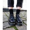 Neue Damen Schuhe Plateau Martin Stiefel Kurzschaft Loch Lässig Einzelne Schuhe Leder Rindsleder Nähgarn