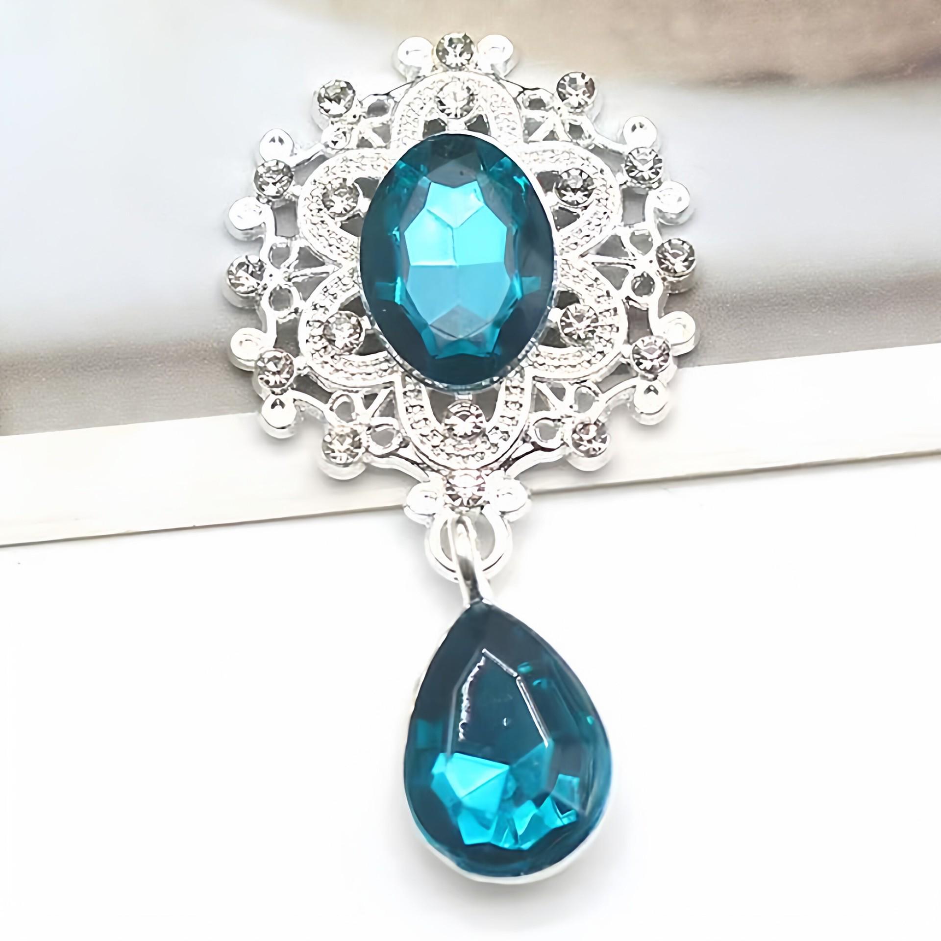 Multi-Color Rhinestone Water Drop Flower Pendant for DIY Wedding Hair Accessories 1 piece