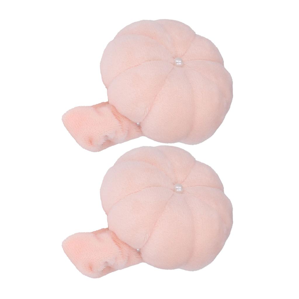 2 Stück Nadelkissen Kürbisform Handgelenkband Design Tragbar Stoffmaterial Praktisches Nähen