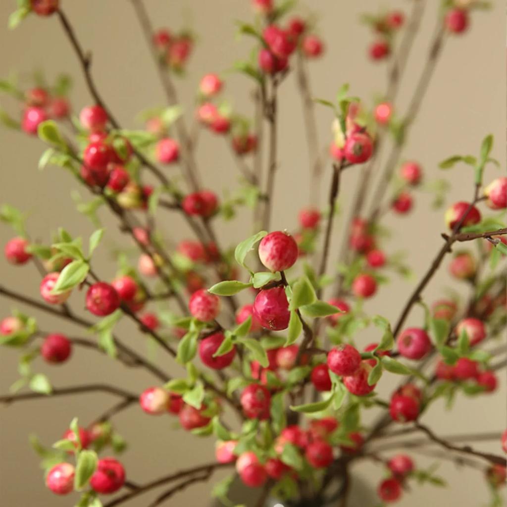 Frucht Zweig Künstliche Mini Äpfel Blumenarrangement DIY Florale Sträuße Heimdeko Simulation Blume Pflanze