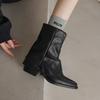 Women's Ankle Boots New Autumn 2026 Sexy Low-heel Short Boots High-quality Fashion Retro Pointed Toe Leather Botas Mujer Shoes