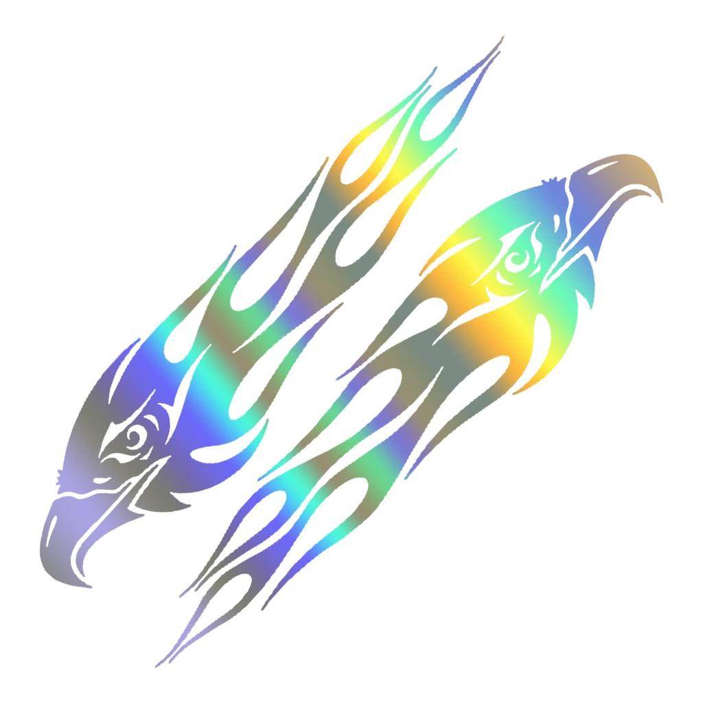 Naklejka na samochód z orłem, Naklejka z orłem na pojazd - 2 naklejki na samochód, Naklejki z orłem płomienistym,