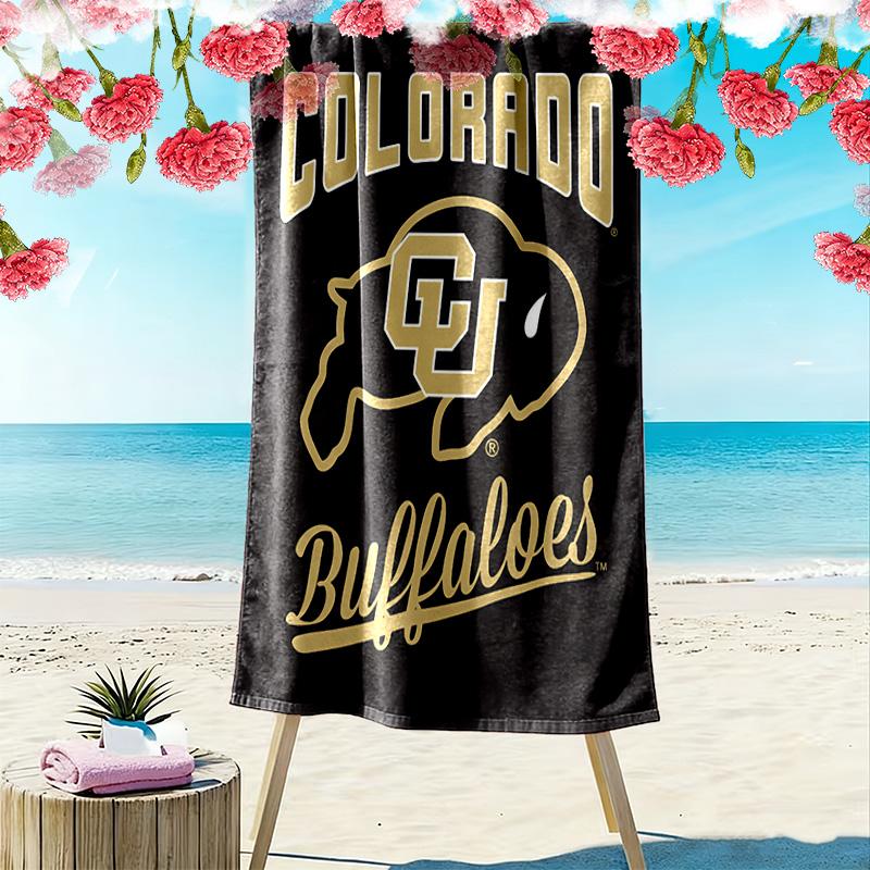Colorado Buffaloes Print Beach Towel, Large Soft Quick Dry Towel for Beach Camping Swimming