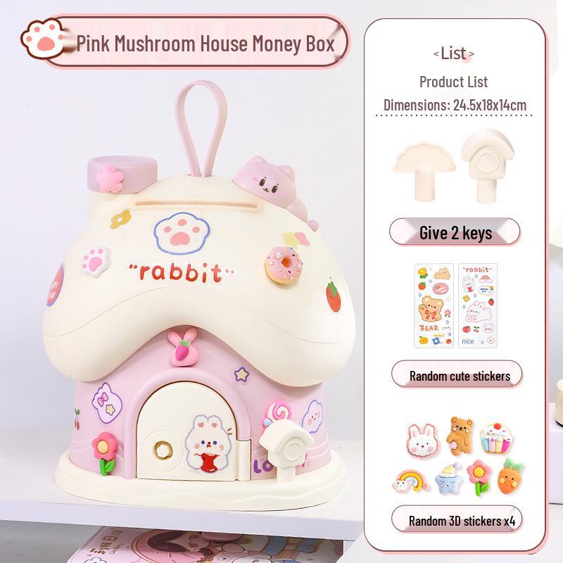 Mushroom House Money Box: DIY Savings for Kids, Boys & Girls Gift