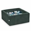 Dry Pool 90x90x40 Corduroy Green 400 Balls: Pearl, Silver, Metallic Turquoise, Metallic Blue