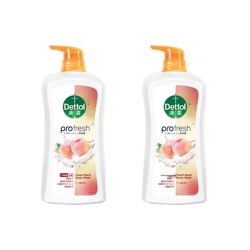 Dettol Peach Scent Refreshing Moisturizing Shower Gel 950g Twin Pack