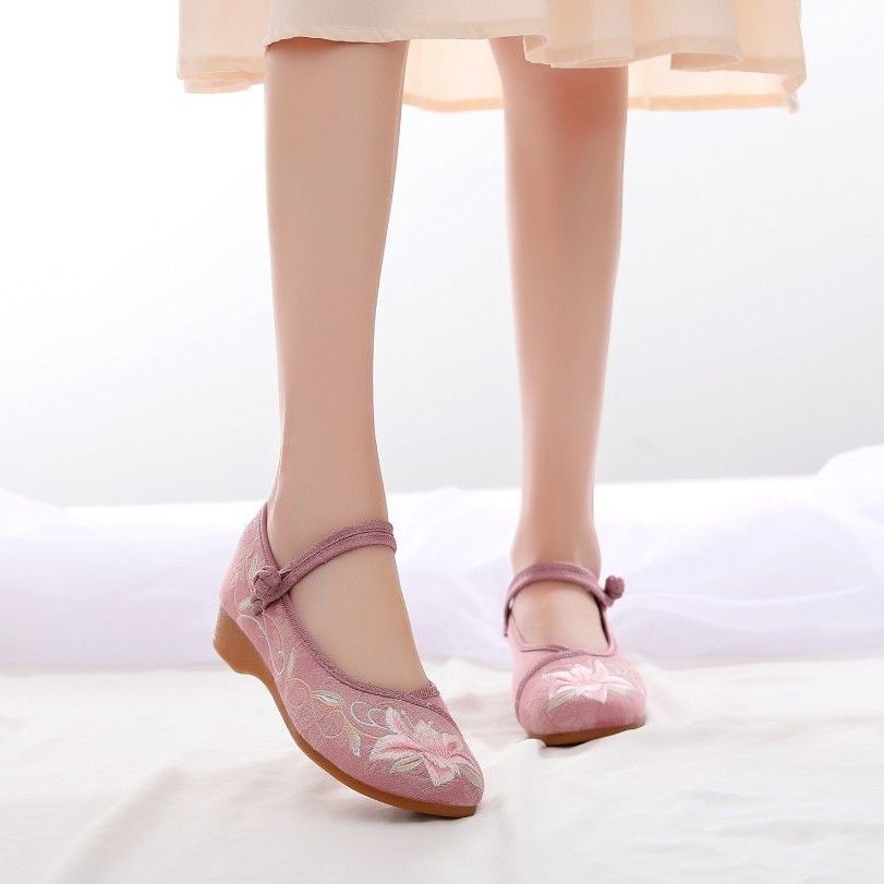 

Женские туфли из ткани «Старый Пекин» на мягкой подошве, весна, новый этнический стиль, вышитые туфли, балетки, дышащая повседневная обувь 40