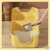 Totally Closed Cat Litter Box Large Capacity Cat Bedpans Anti-Spill & Sand-Leakage Pet Toilet Plastic Cat Sandbox Sanitary Tray