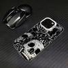 Black Art Skull Phone Case For Samsung S25 S24 Ultra S23 S22 S21 S20 S24FE S23FE S21FE Note 20 Matte Shockproof Back Cover
