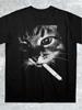 Smoking Cat Graphic Tee, Y2K Meme Shirts, 90S Vintage Bootleg Shirt