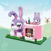 1533PCS Pen Holder Building Blocks Cute Cartoon Purple Rabbit Pen Holder Micro Particle Bricks Desktop Ornaments Kids Toys Gifts