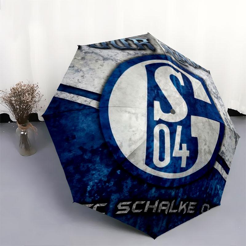 1 PC Automatic Folding Umbrella - FC Schalke 04 Custom Name Pattern, Portable & Foldable Design with 8 Ribs, Christmas Birthday Gifts