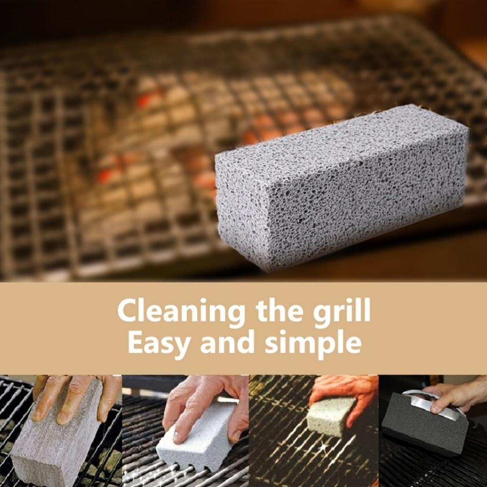 1pc Barbecue Cleaning Brush Brick Block | Pumice Stone for BBQ Grill, Outdoor Kitchen & Camping Barbecue Rack Tools